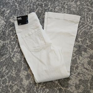 International Concepts Women's White Crop Flare High-Rise Jeans Size 4